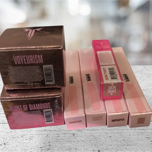 Jeffree Star BUNDLE BatBag Lipgloss & Eye Glosses Blunt of Diamonds & Voyeurism - Picture 3 of 9